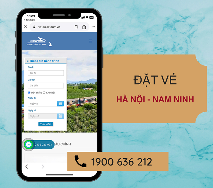 Liên hệ đặt vé tàu Hà Nội Nam Ninh