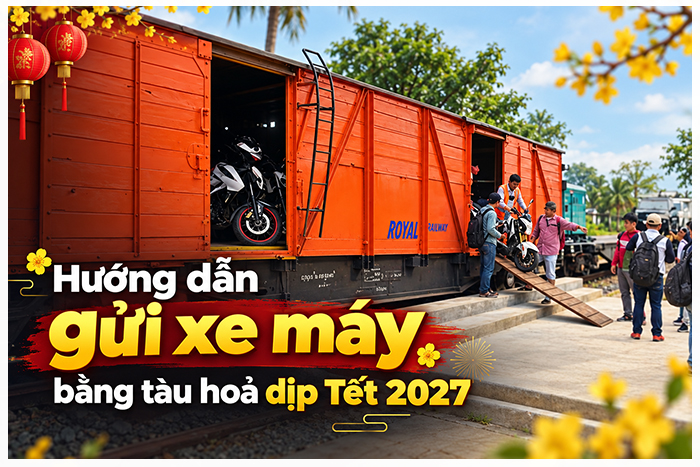Hướng dẫn gửi xe máy bằng tàu hoả dịp Tết 2027